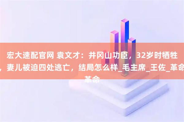 宏大速配官网 袁文才：井冈山功臣，32岁时牺牲，妻儿被迫四处逃亡，结局怎么样_毛主席_王佐_革命