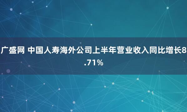 广盛网 中国人寿海外公司上半年营业收入同比增长8.71%