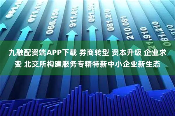 九融配资端APP下载 券商转型 资本升级 企业求变 北交所构建服务专精特新中小企业新生态